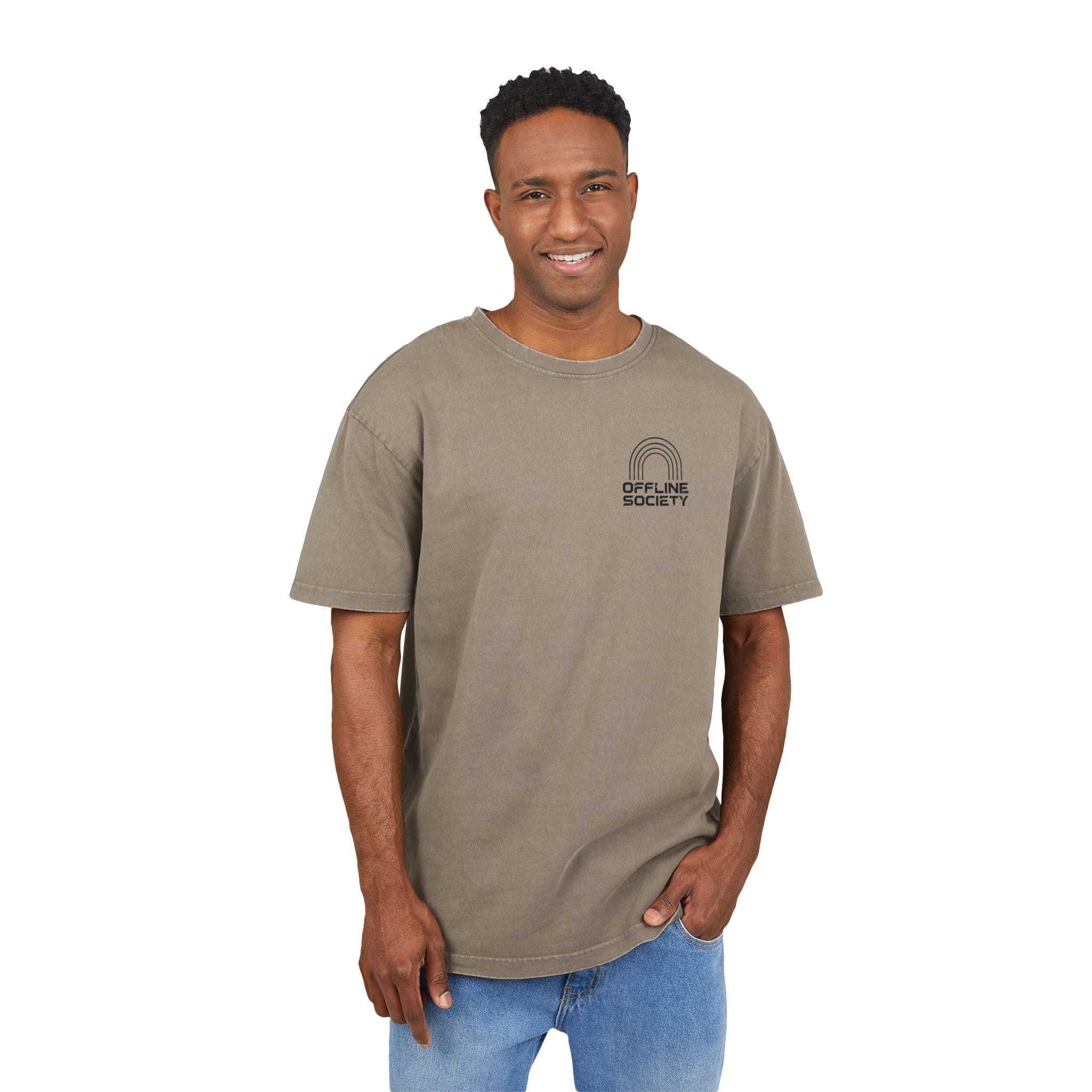 Offline Society Acid Wash Oversized Tee – Disconnect To Reconnect