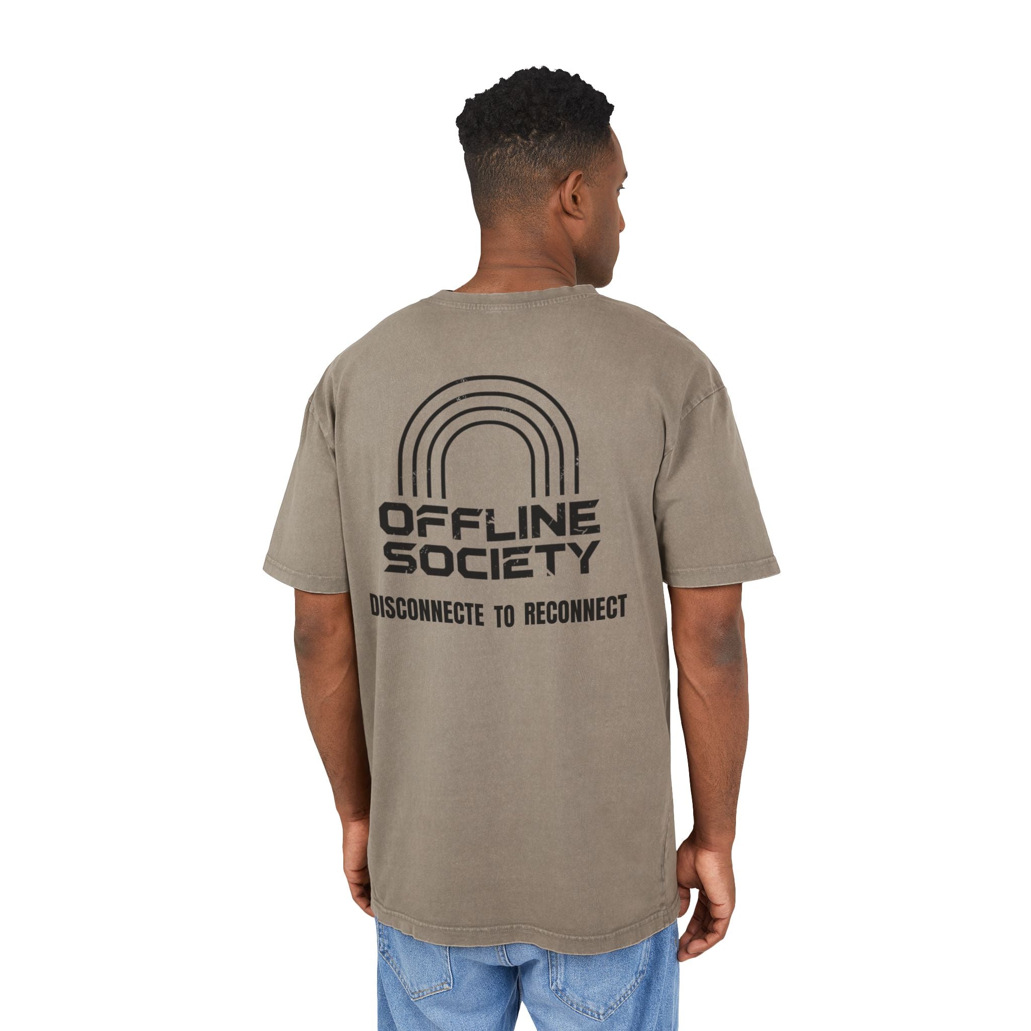 Offline Society Acid Wash Oversized Tee – Disconnect To Reconnect