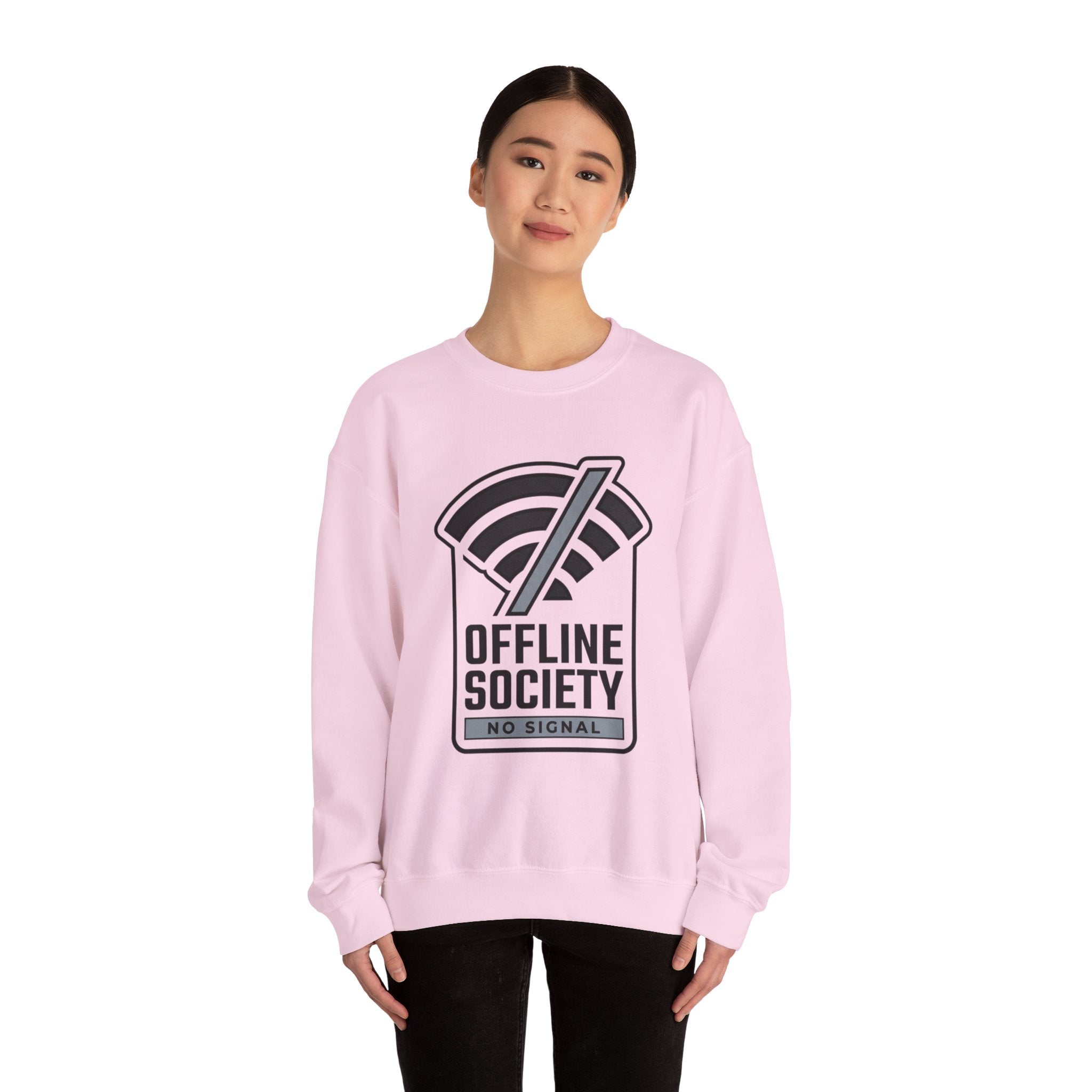 Offline Society Pink Sweatshirt | Minimal Digital Detox Crewneck