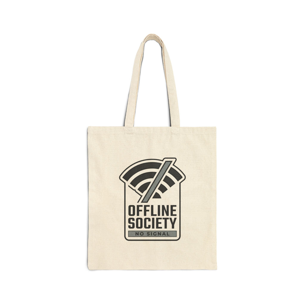Offline Society Tote Bag — No Signal Canvas Tote