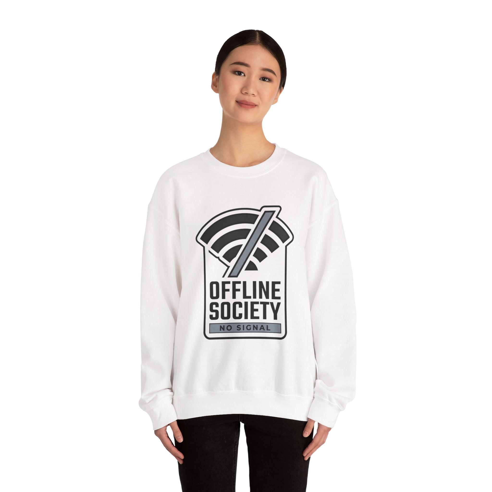 Offline Society Pink Sweatshirt | Minimal Digital Detox Crewneck