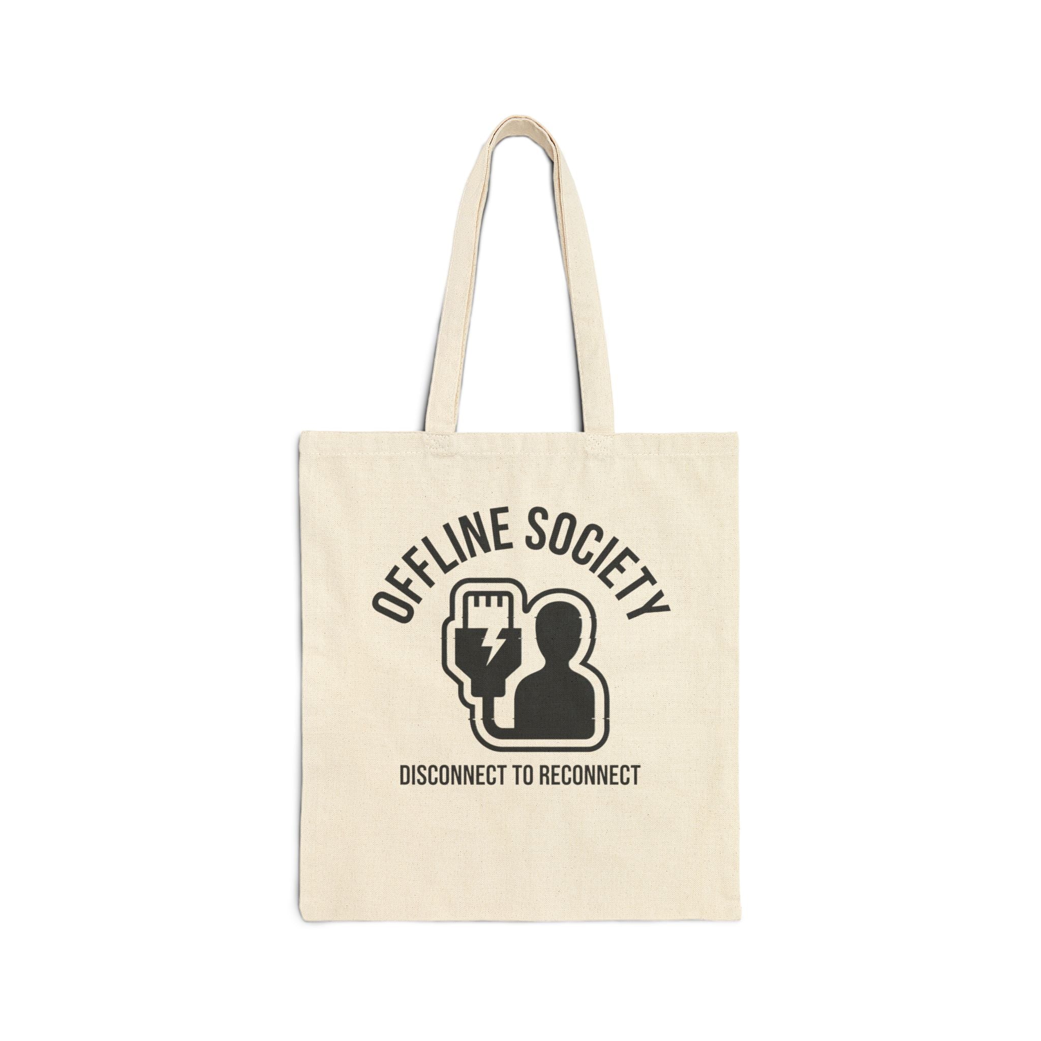 Offline Society Tote Bag | Disconnect to Reconnect Aesthetic Canvas Bag
