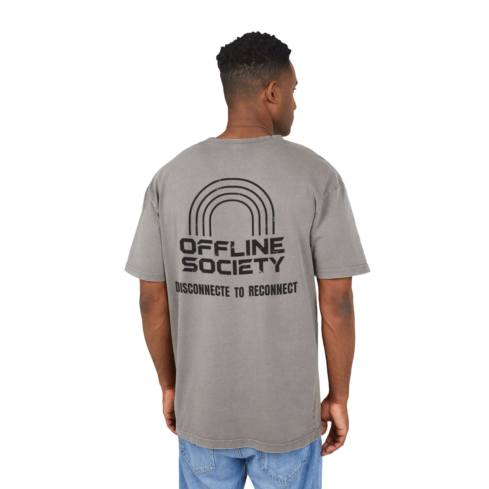 Offline Society Acid Wash Oversized Tee – Disconnect To Reconnect