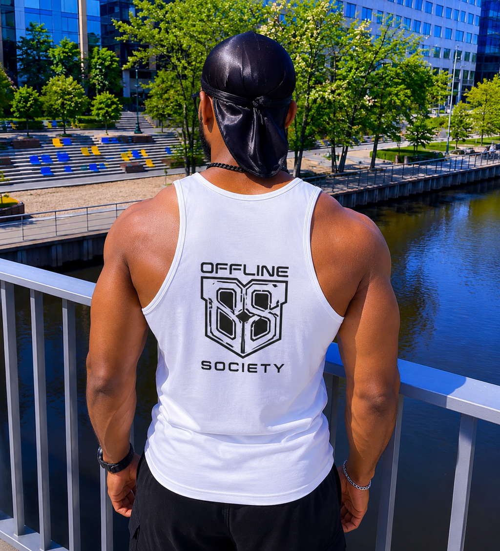 OFFLINE SOCIETY Performance Tank Top | Minimal Streetwear Gym Vest